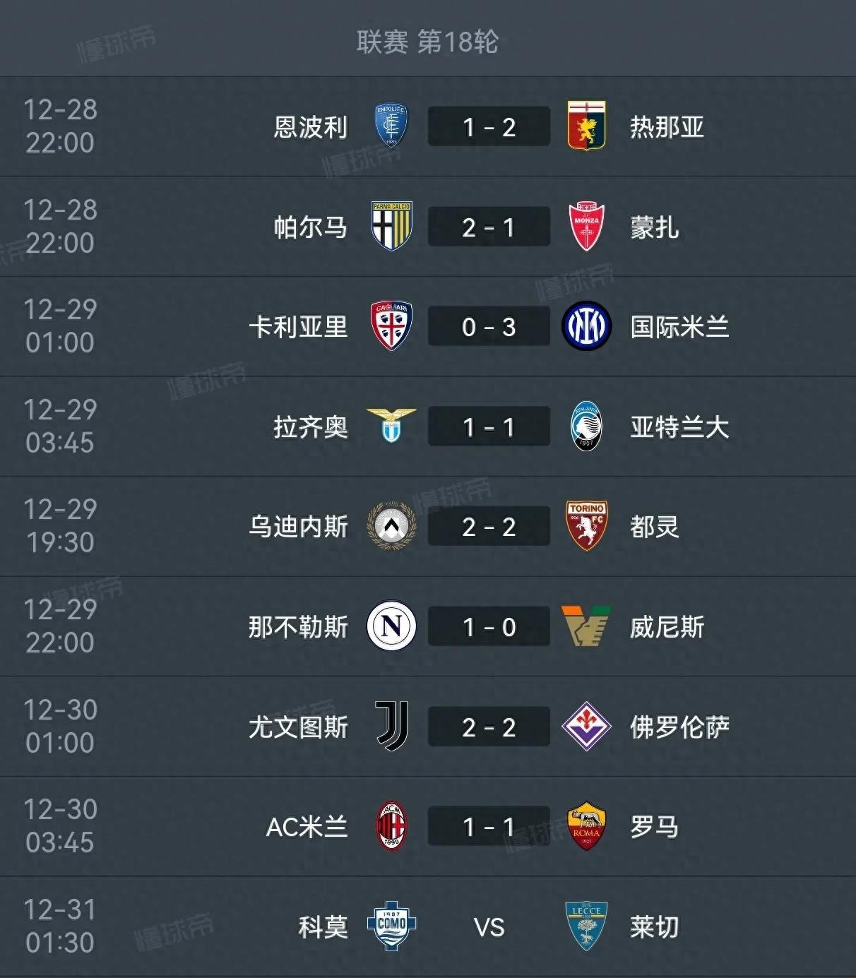 国米主场告捷，继续领跑意甲积分榜